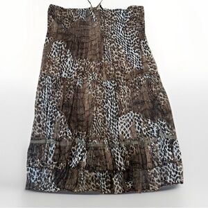 Y2K Animal Cheetah Leopard Convertible Tiered Maxi Skirt Halter Dress 3XL